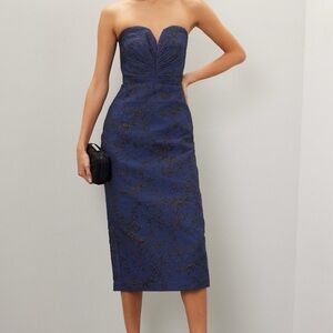 Monique Lhuillier Cora Midi Dress, 6